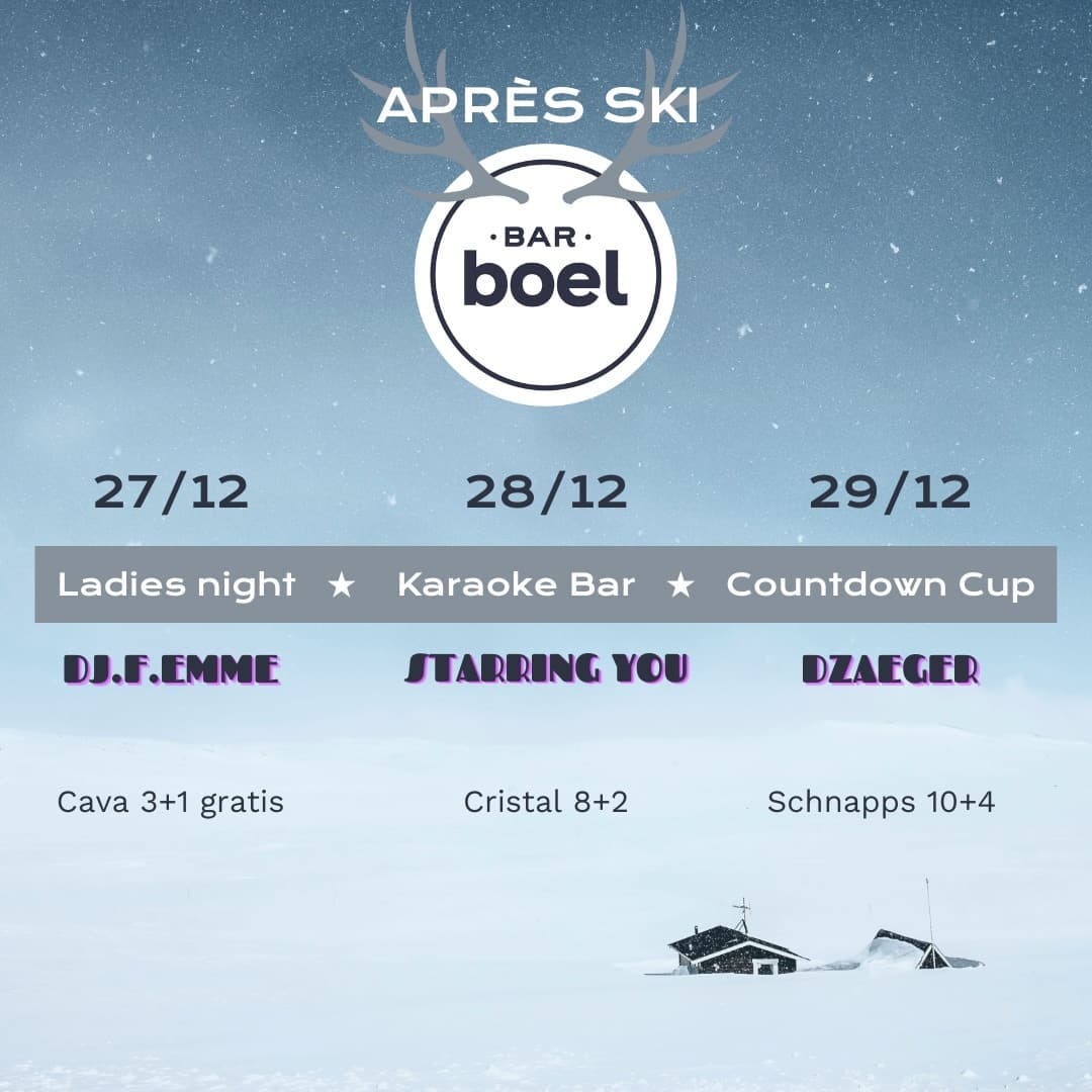 Tussen kerst en Nieuw is het uitbuiken aan de Après Ski Bar Boel. Buiten aan het vuur & de kerststal, of binnen als het regent. Na een potje padel, of gewoon op je rustdag.

Wij brengen muziek, bratwurst en drankjes. Jullie brengen gezelligheid en ambiance. 

Tot vanavond! 

#winterbar #winterbartemse #temse #padelfun #apresski #ambiance #kerststal #winterfun #barboel #boelpadel